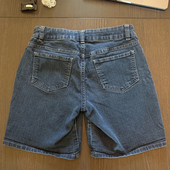 Riders by Lee | Mid-Rise Dark Wash Denim Bermuda Shorts | (6) - Picture 3 of 3
